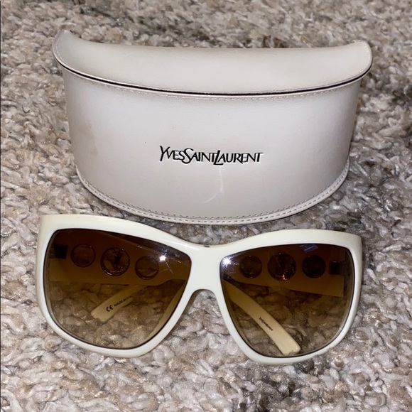 Yves Saint Laurent | Accessories | Ysl White Sunglasses | Poshmark